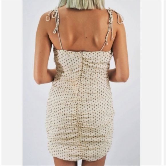 Cotton Candy LA Tan Ruched Mini Dress - Picture 2 of 7